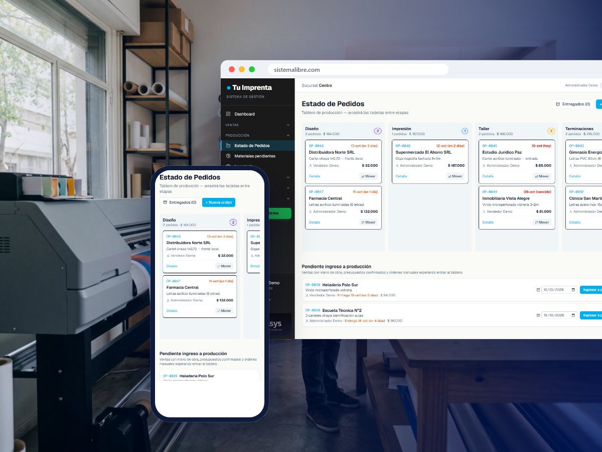 Imprenta Manager: así se ve el sistema