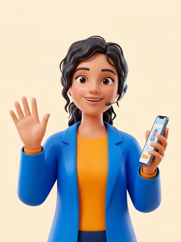Sofi, la asistente virtual de SistemaLibre, saludando
